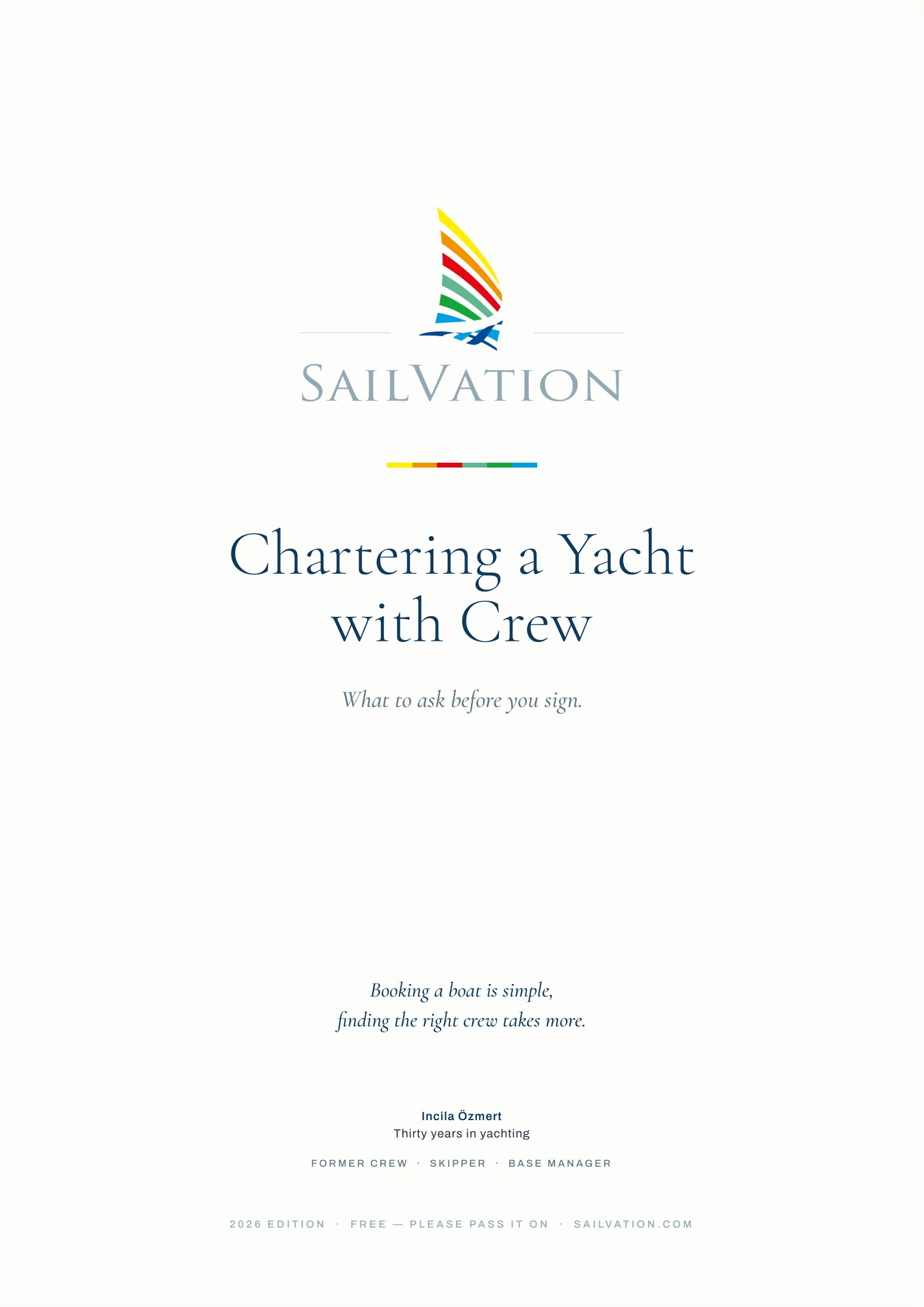 Titelseite des Kundenguides von Sailvation